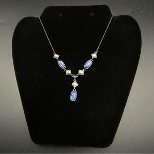 Vintage NINA RICCI For AVON Purple Clear Rhinestone Y Necklace